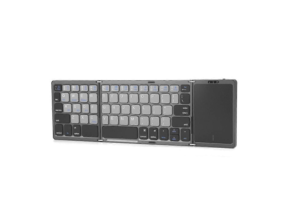 Teclado Bluetooth plegable con panel táctil, mini, para oficina, almacenamiento, tres sistemas TAISHENGDA