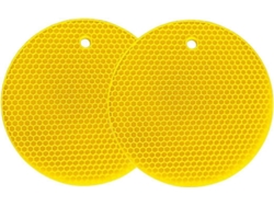 Rebe-tapete De Silicona Para Cocina Resistente Anti-deslizante Multiuso Impermeable (2 Paquetes) Amarillo