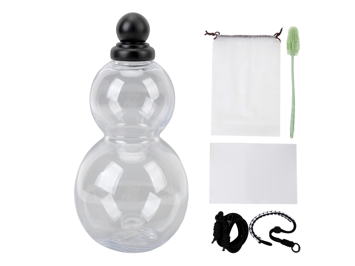 Botella de calabaza PCTG de 800 ml, estilo retro chino, portátil con correa.