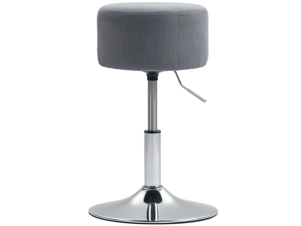 Taburete De Cocina Ajustable En Terciopelo De Pana Gris