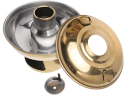 Olla Portátil China Para Fondue De 20 Cm En Acero Inoxidable Dorado.