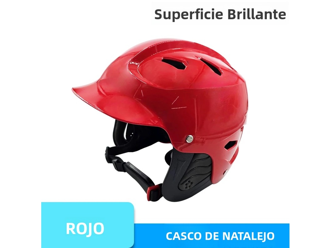 Casco de seguridad ajustable para deportes acuáticos, apto para kayak y esquí acuático. Mdug (rojo)