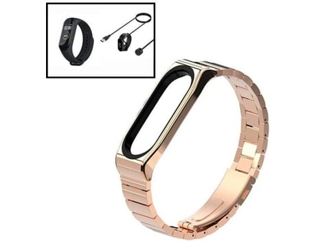 Kit Correa Acero Stainless Lux + Herramienta + Cargador Usb Charger + Protector Pantalla Gel Full Cover PHONECARE Xiaomi Mi Band 6, Mi Smart Band 6...