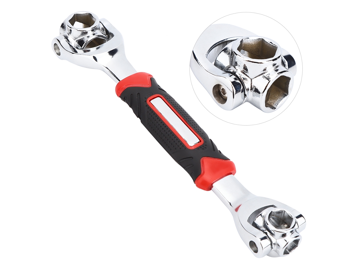 Llave De Socket 8 En 1 De Acero Alto Carbono Doble Extremidad Rotatoria Llave Ósea 1219 Sin Imán
