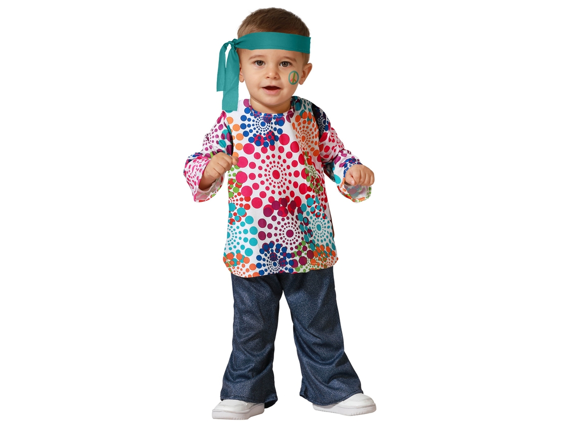 Disfraz de Hippie multicolor para bebé/niño de 6 a 12 meses ATOSA