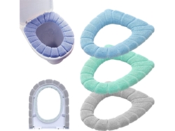 Calentador de asiento de inodoro - Suave, grueso, lavable, de tela - 3 piezas