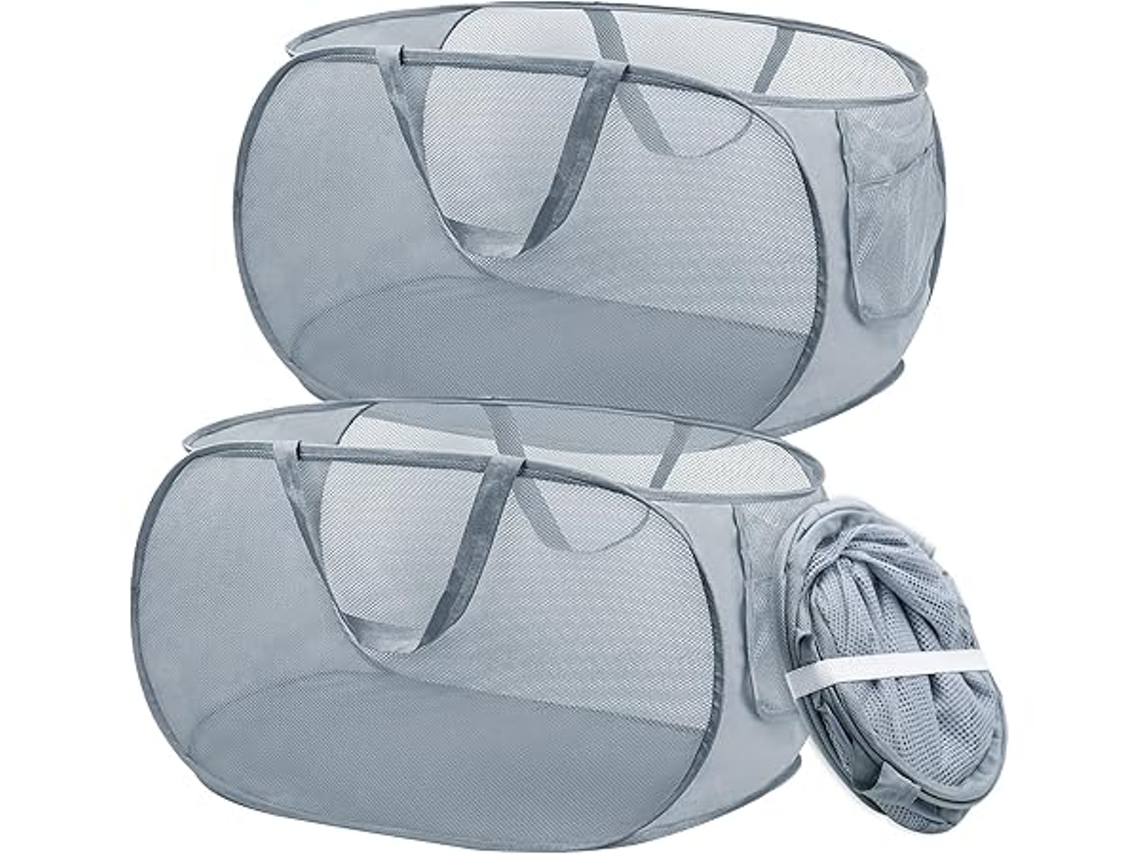 Cestas De Ropa Plegables Con Asas, Fáciles De Guardar. Ideales Para El Baño, El Dormitorio Y Para Viajar.