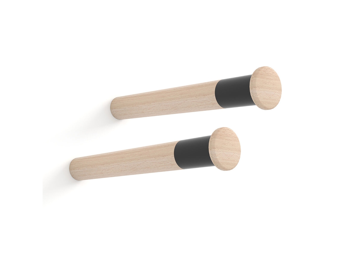 Soporte de Pared Rei MT310 Bicicleta Ø 3,8 x 31 cm Madera de haya (2 Unidades)