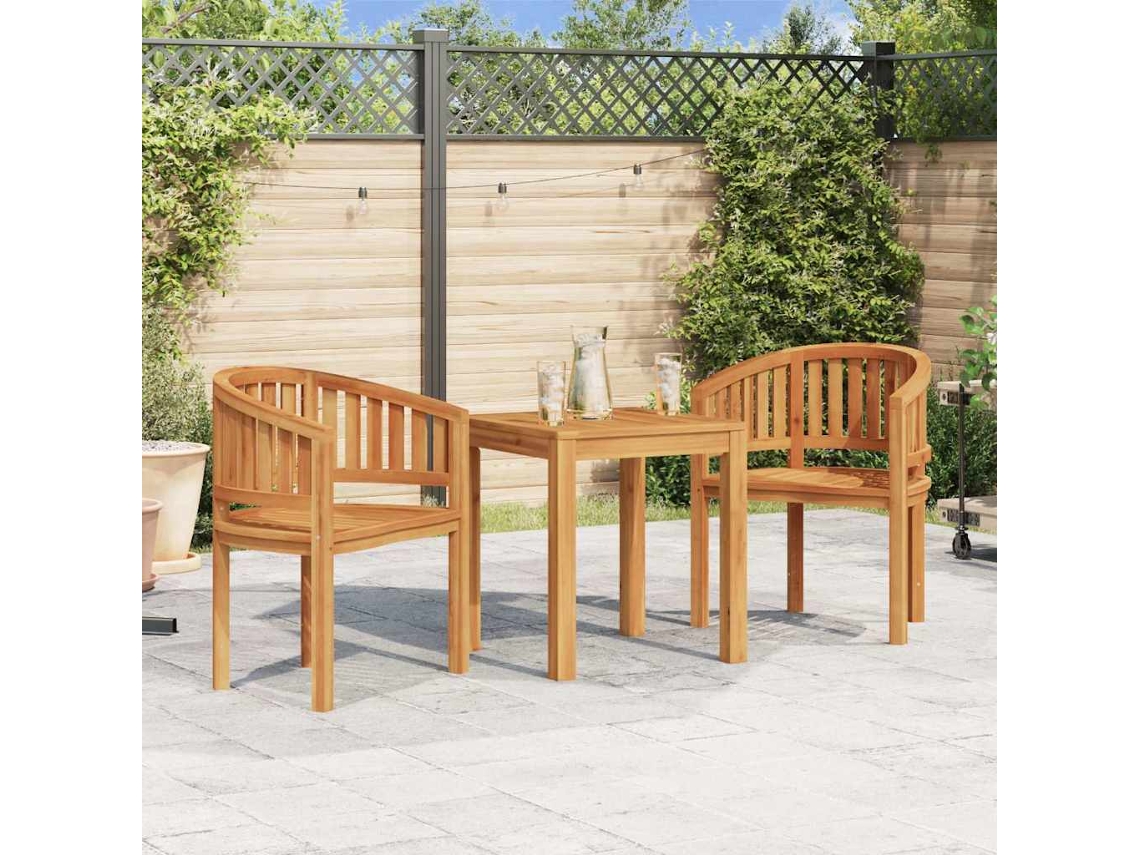 Silla de madera maciza de teca con respaldo redondo DKD Home Decor