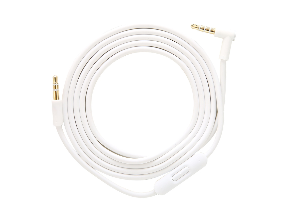 Cabo De Áudio De Substituição Com Microfone Em Linha E Controle De Faixa Para Fones De Ouvido Branco