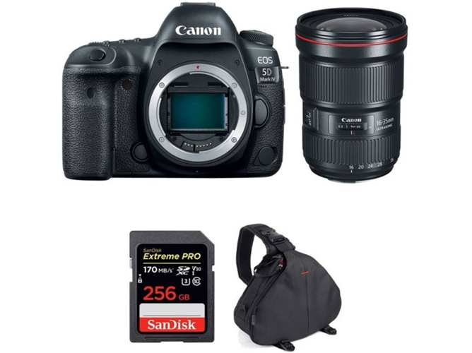 Kit Cámara Reflex CANON EOS 5D Mark IV + EF 16-35mm f/2.8L III USM + SanDisk 256GB + Bolsa