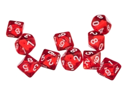 Juegos de dados de plástico D10 para RPG Redslowmoose