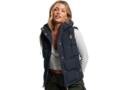 Chaqueta sin mangas con capucha para mujer SUPERDRY Everest L