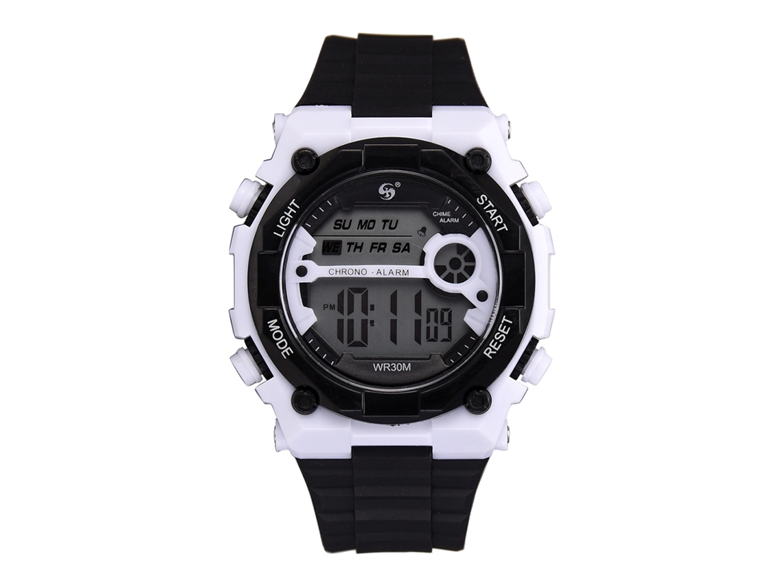 Reloj Digital Para Hombre, Estilo Estudiantil, Correa De Silicona, Resistente Al Agua, Informal, Blanco.
