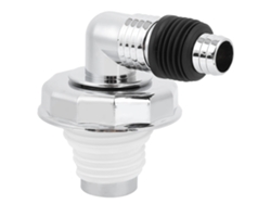 Conector de desagüe para lavadora, PVC, cromado, sellado con tapa