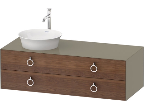 DURAVIT Tulip blanco, mueble de baño colgado en la pared, ancho 1300 x profundidad 550mm, con 2 cajones, con tirador, WT4992L