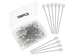 Alfileres de perla blanca elegantes, alfileres de costura rectos para bodas, joyas, flores, manualidades DIY Kofihety