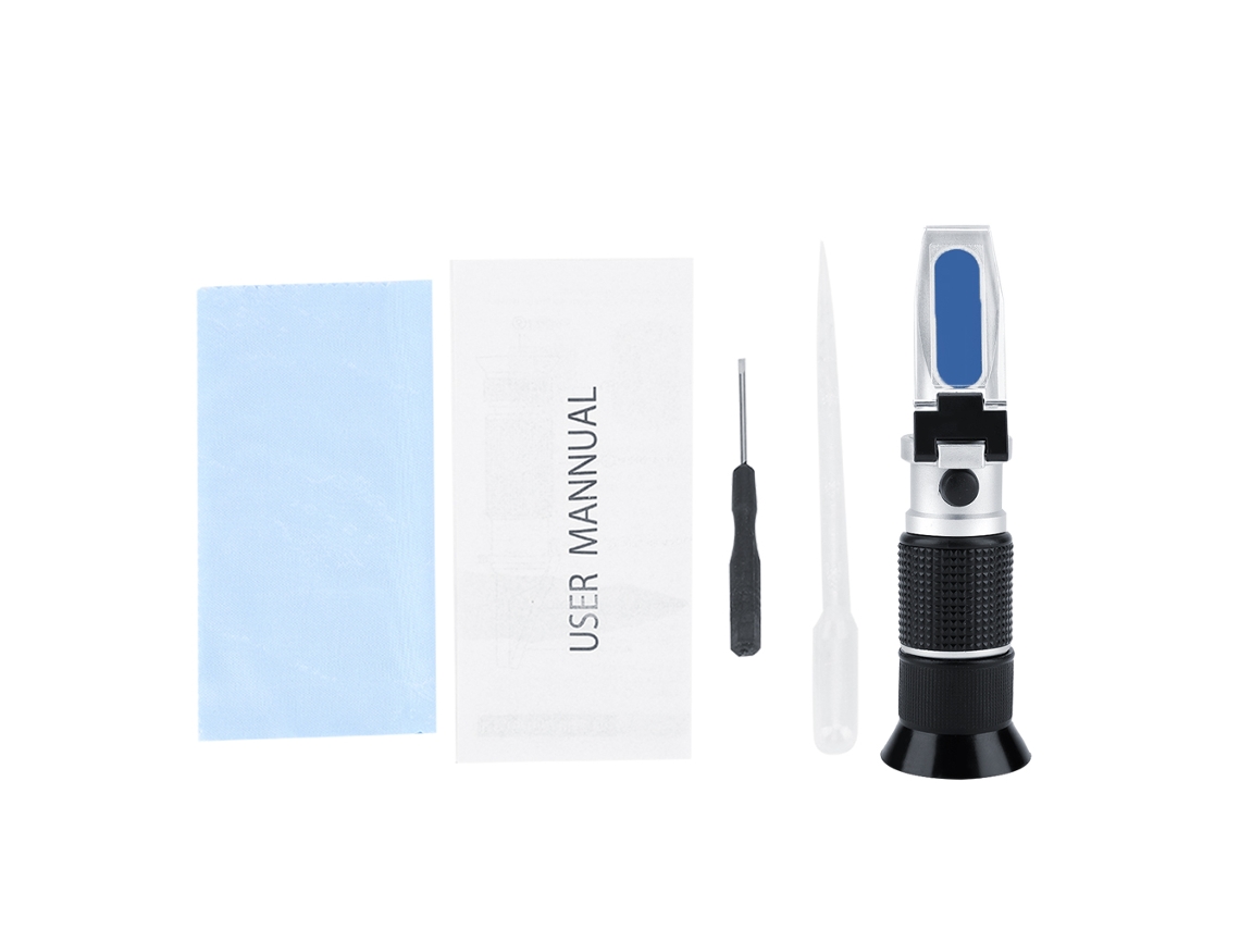 Refractómetro 3 En 1 Para Miel Con Medición De Grados Brix (58-90%), Contenido De Humedad Y Grados Baumé.