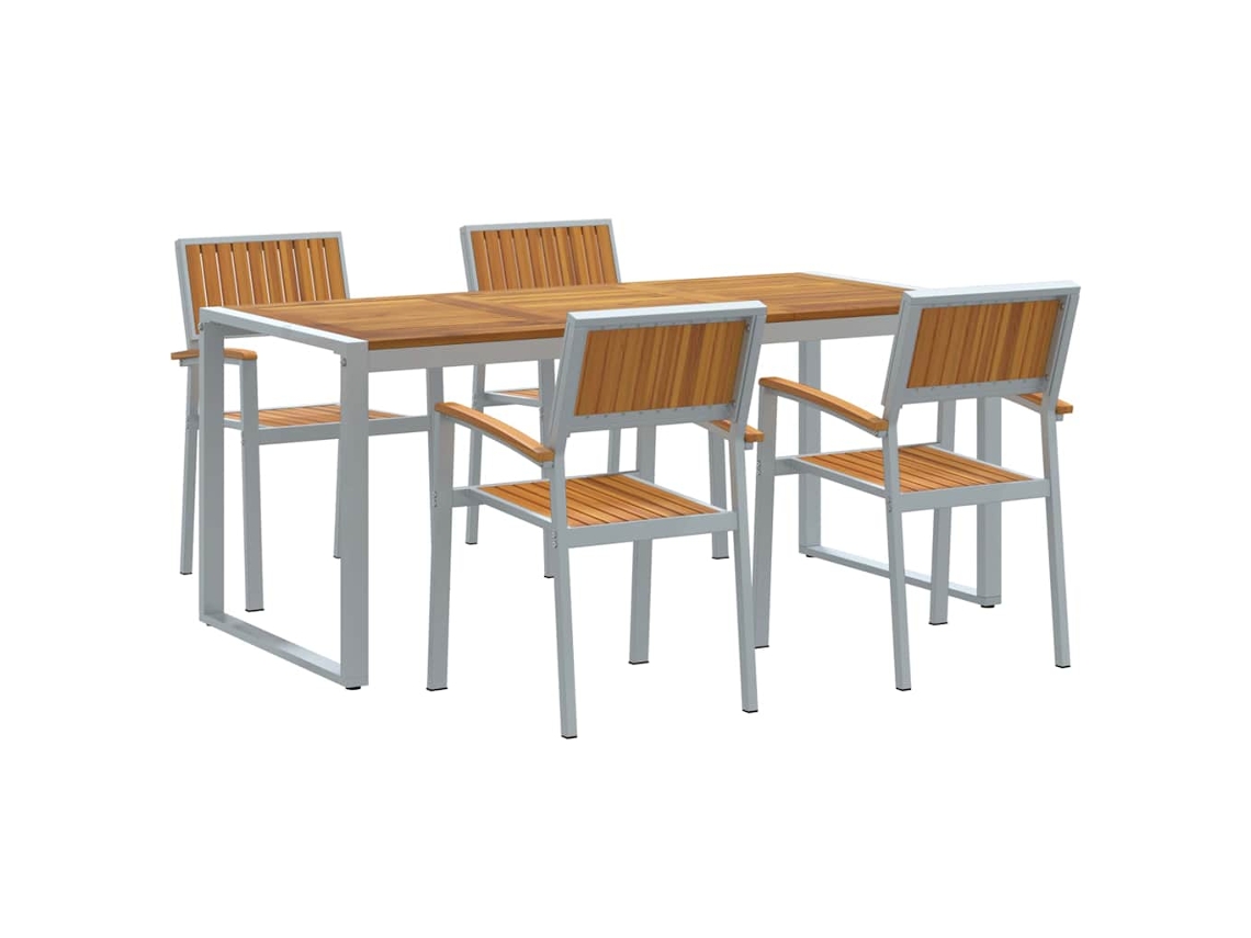 Maison Exclusive - Conjunto De Comedor De Jardín 5 Pcs Gris