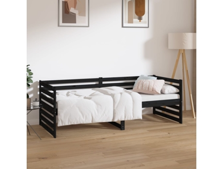 Sofás Cama VIDAXL Negro Madera (203.5x85.5x68.5 cm)