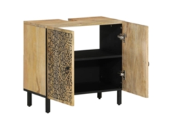 Armario De Lavabo Para Baño Madera Maciza De Acacia 62x33x58 Cm