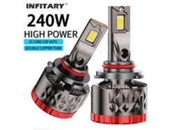 Faros delanteros LED H4 Q7a para coche (2 unidades, 9 V-32 V, 42 000 lm, 240 W, 6500 K, blanco brillante, CANbus)