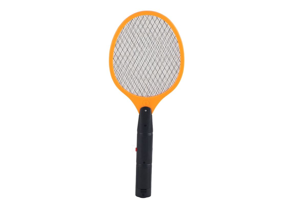 Raqueta eléctrica sin cable para matar mosquitos y moscas con batería, exterminador de insectos Amarillo