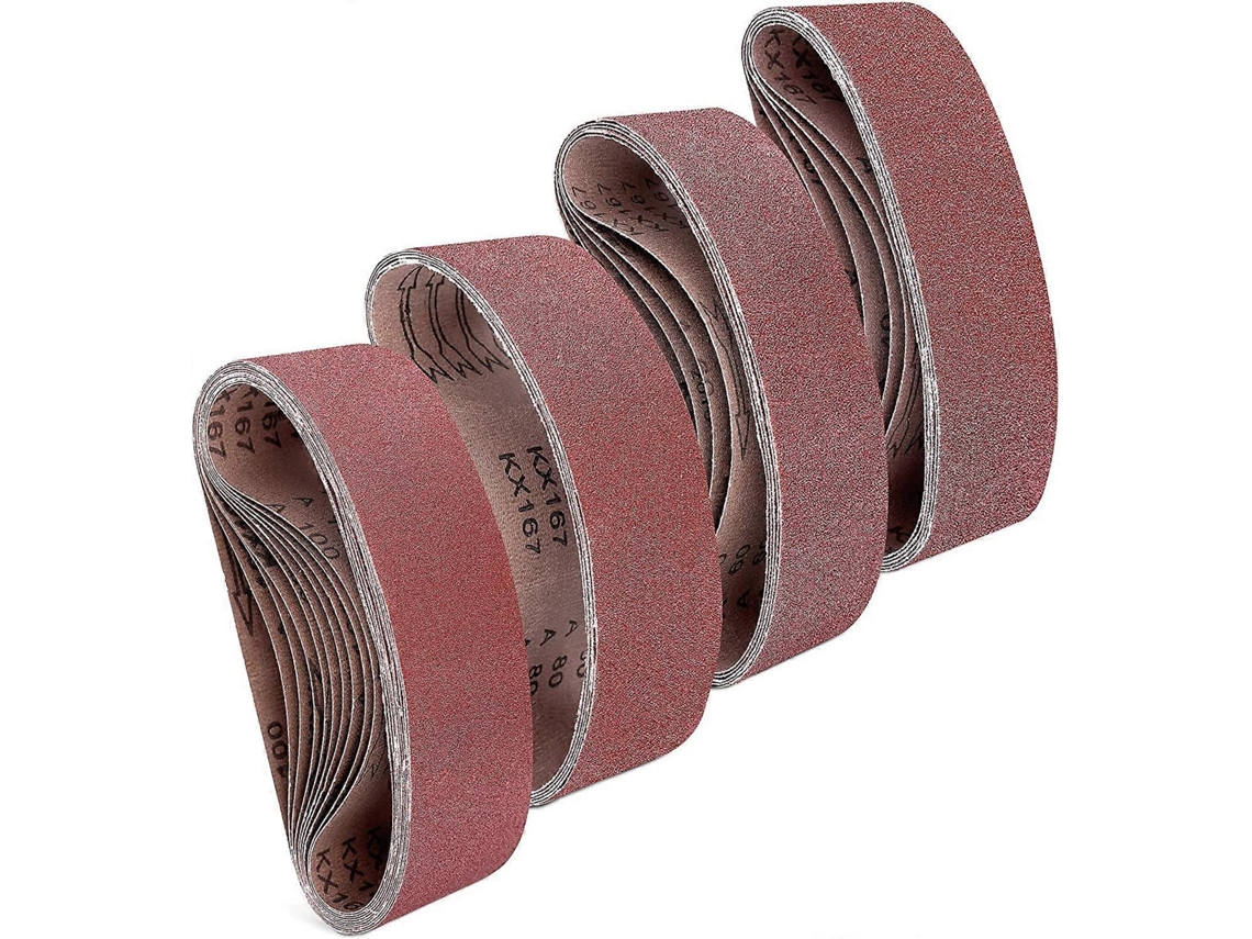Papel De Lija De Correa 25 Piezas 7.5x53.3 Cm Grano P40/60/80/100 Para Lijadoras Mecánicas O Eléctricas