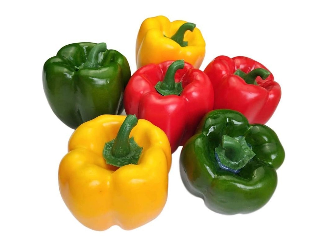 Pimientos Decorativos Artificiales De Espuma, 6 Unidades, Rojo, Verde, Amarillo