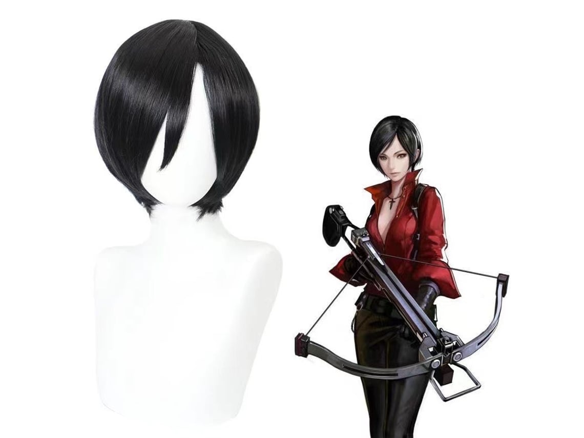 Peluca De Cosplay De Ada Wong | Cabello Negro Corto, Recreando El Look Clásico Para Los Fans De Resident Evil.
