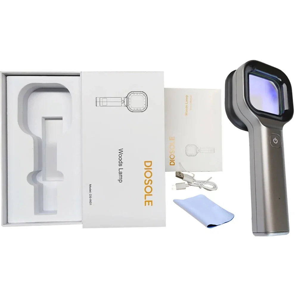 Analizador de piel, utilizado para amplificar la radiación UV de la piel, para realizar pruebas cosméticas faciales.