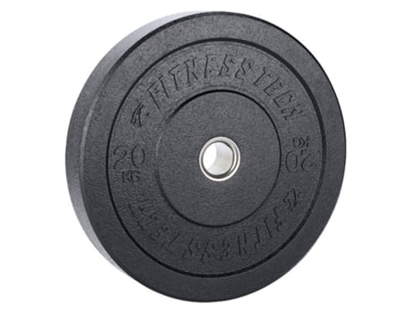 Disco de Musculación Bumper Plate 20 Kg FITNESS TECH Hi-Temp Negro