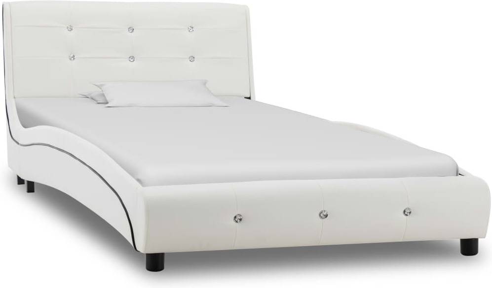 Cama VIDAXL 280312 Cuero Artificial Blanco (Compatible con Colchón: 90x200 cm)