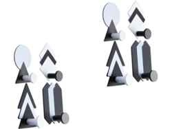 2 Juegos De Ganchos Adhesivos De Hierro Con Diseño Geométrico Decorativo Para Pared, Ideales Para Cocina Y Baño.
