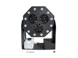 Máquina de burbujas, luces LED RGBW, control remoto DMX, para bodas, fiestas y discotecas, tres ojos, libre de impuestos, enchufe europeo de 220 V