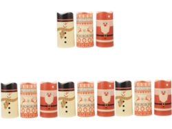 Juego De 12 Velas Led Decorativas Navideñas Con Diseños Festivos Y Luz Suave Y Sin Deslumbramiento.