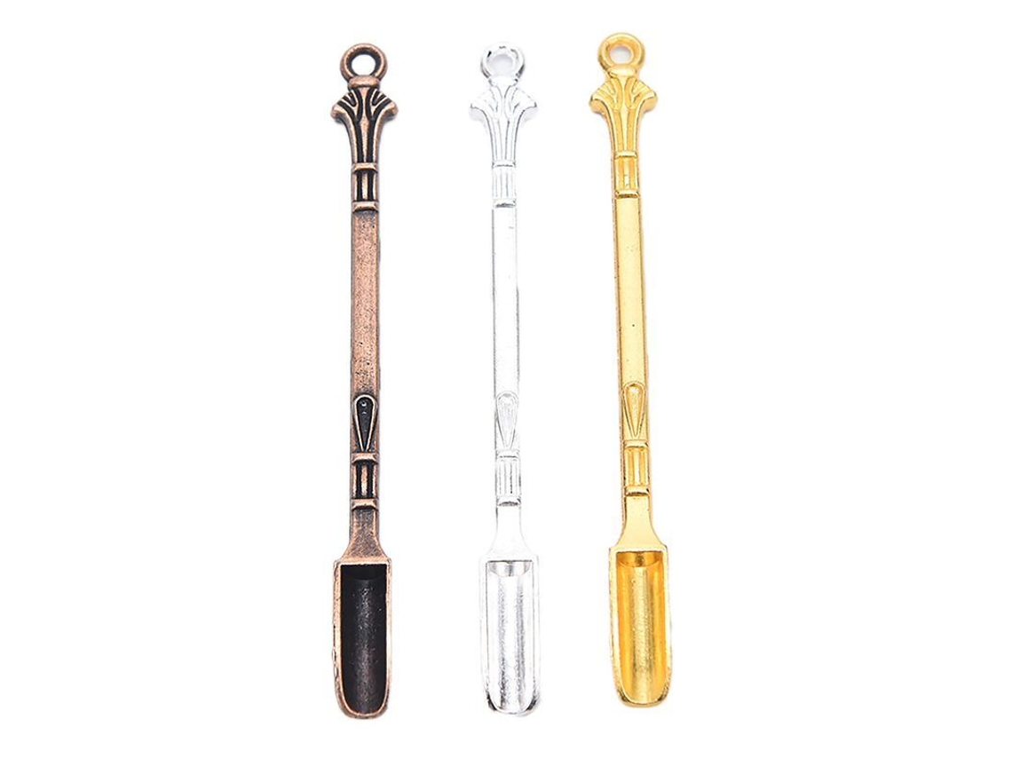 Juego de 3 cucharas Linjou, microcucharas, oro, plata, bronce, para rapé, especias, sal, aceites, uso en laboratorio.