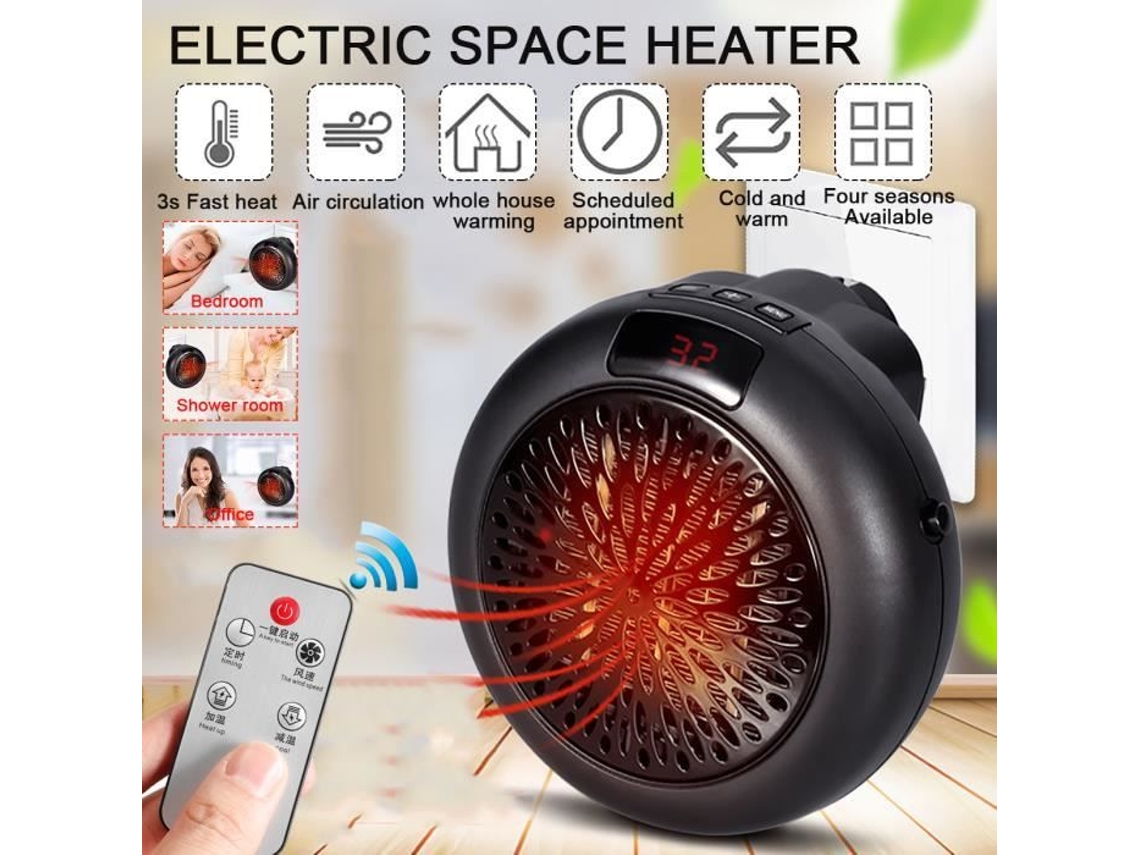 Mini Calefactor Eléctrico Portátil de Pared para Hogar y Oficina S/MARCA