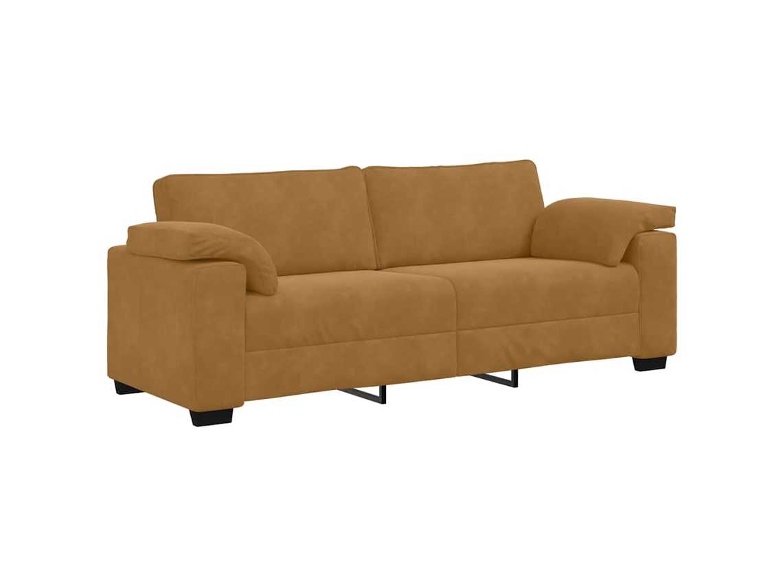 Sofá de 3 plazas 220x77x82 cm Terciopelo marrón EXCLUSIVO DE MAISON