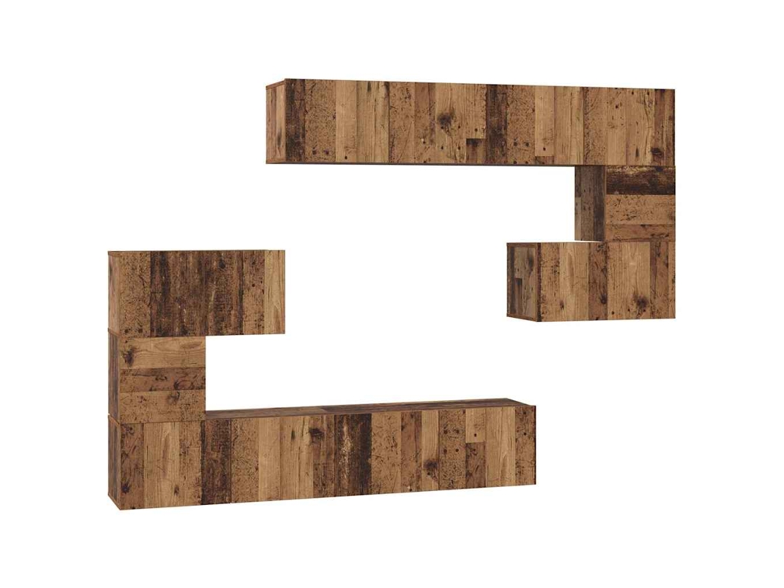 Maison Exclusive - Conjunto De Mueble De Tv 8 Pcs Madera Envejecida