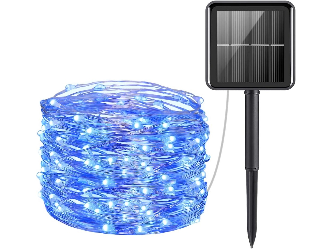 Luces de cadena con energía solar, mini 100 luces de hadas LED, luces de decoración solar a prueba de agua para árbol de Navidad