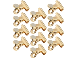 Juego 12 Clips Magnéticos Fotos Acero Inoxidable Dorado Elegantes Imágenes Portátiles Fáciles Transportar