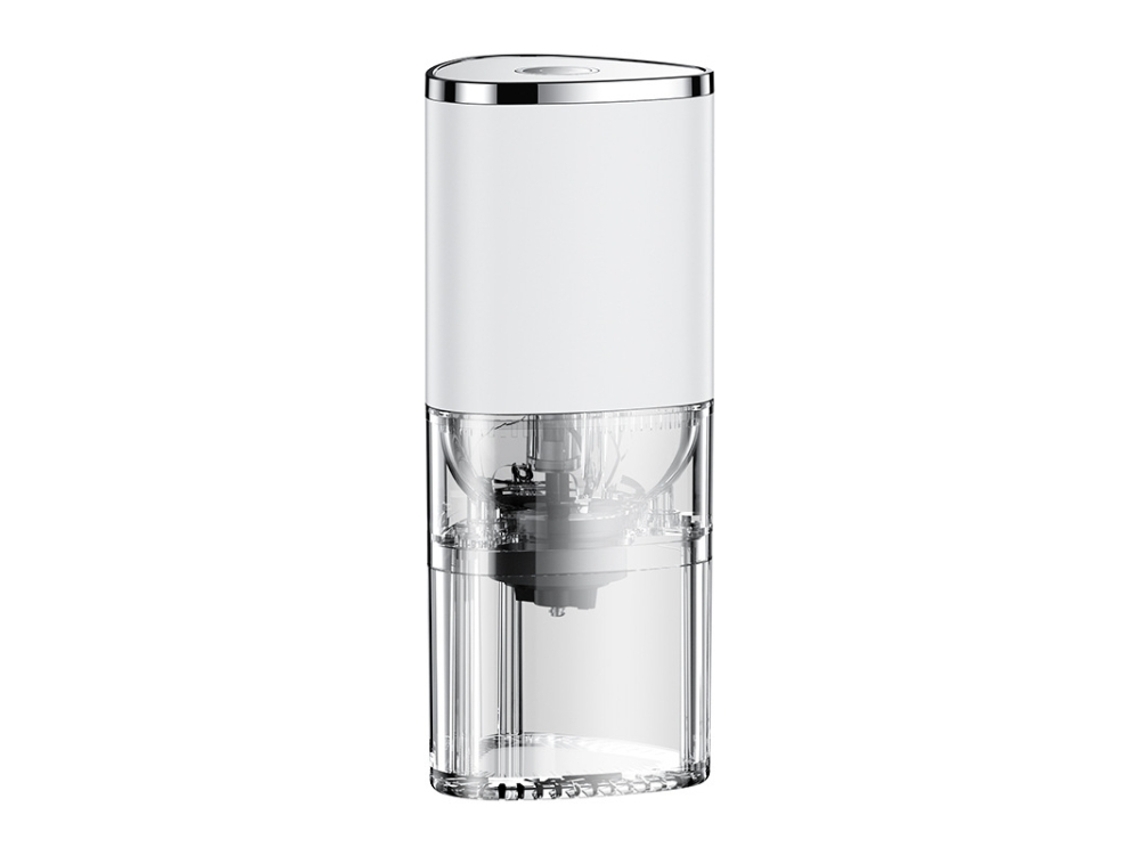 Molinillo de café eléctrico Mdug con accesorio magnético y compactador de cuchillas de acero inoxidable (blanco)