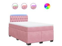 Maison Exclusive - Cama Box Spring Con Colchón Terciopelo Rosa 120x190 Cm