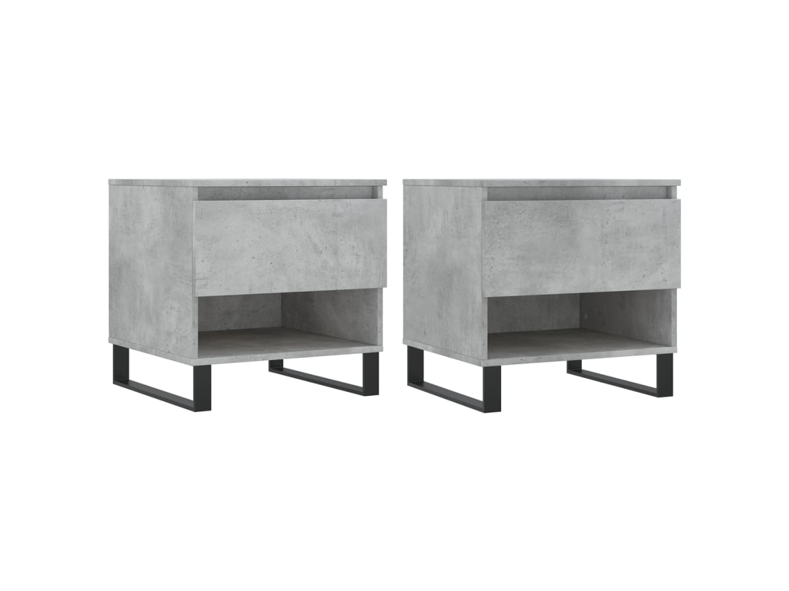 Juego de 2 Mesas de Centro Gris Cemento MAISON EXCLUSIVE 50x46x50 cm