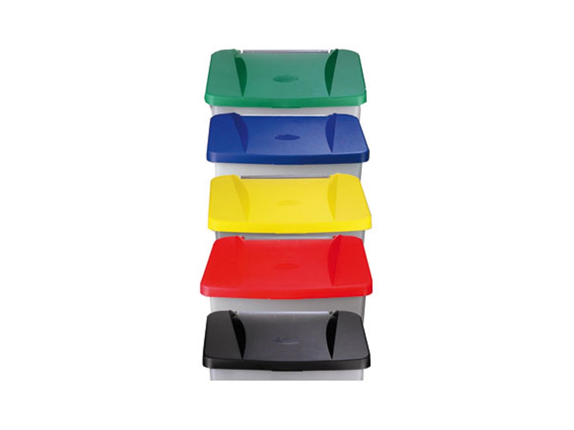 Contenedor y ruedas de pedal selectivo verde DENOX