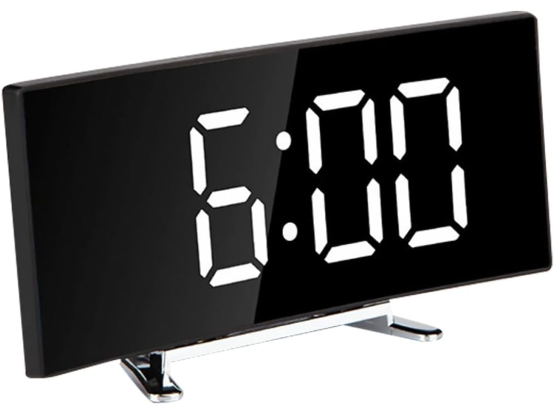 Reloj Despertador Led Multifuncional Con Pantalla De Espejo Grande, Reloj Electrónico Silencioso Para Mesita De Noche.