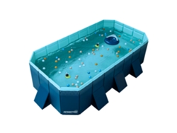 Piscina Plegable 253x113x50cm, 1000l, Piscina Para Niños, Piscina Portátil Para Perros, Piscina Desmontable, Irrompible, Industex