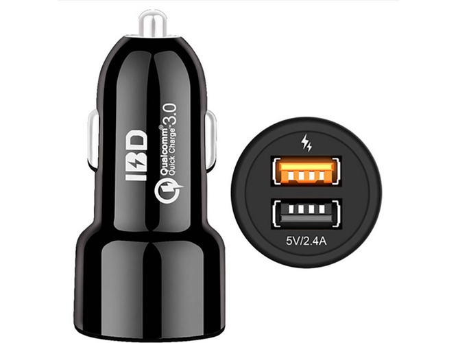 Cargador de coche 5A, Quick Charge, usb 3. 0, 30W Negro