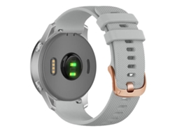 Bracelete Para Garmin (20mm) - Silicone - Fivela De Aço Rosé Cinza